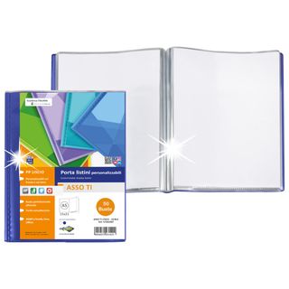 Portalistini Asso TI - personalizzabile - PP liscio - 15 x 21 cm - 50 buste - b…