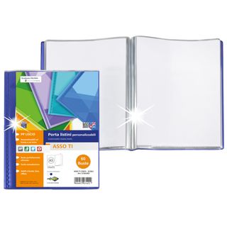 Portalistini Asso TI - personalizzabile - PP liscio - 15 x 21 cm - 60 buste - b…