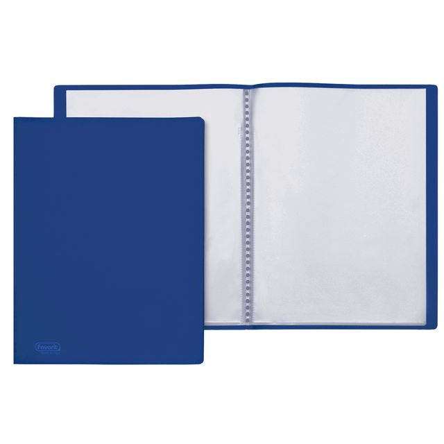 Portalistini Sviluppo - liscio - PP - 22 x 30 cm - 60 buste - blu - Favorit