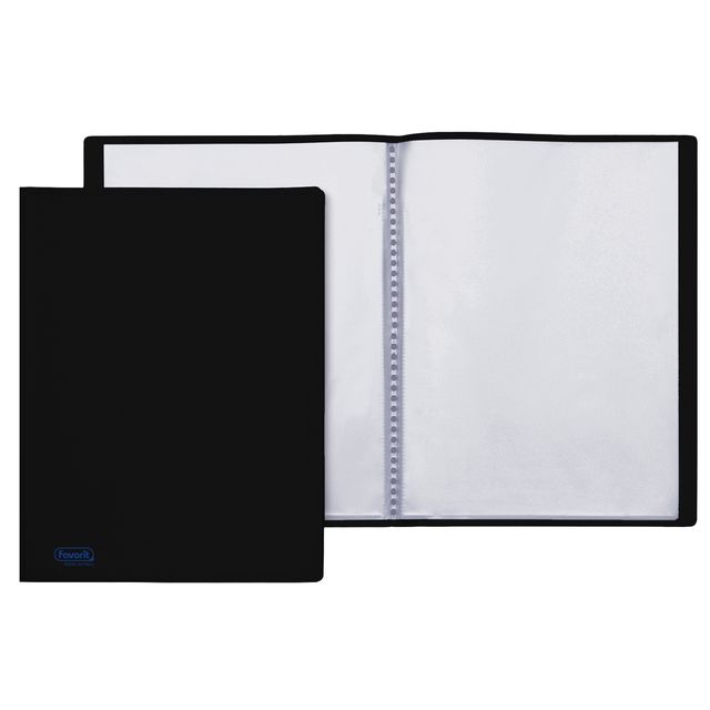 Portalistini Sviluppo - liscio - PP - 22 x 30 cm - 60 buste - nero - Favorit