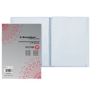 Portalistini personalizzabile - PP - 22 x 30 cm - 20 buste - trasparente - Star…