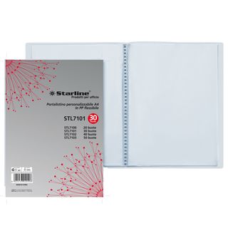 Portalistini personalizzabile - PP - 22 x 30 cm - 30 buste - trasparente - Star…