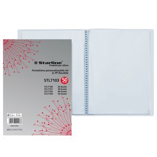 Portalistini personalizzabile - PP - 22 x 30 cm - 50 buste - trasparente - Star…