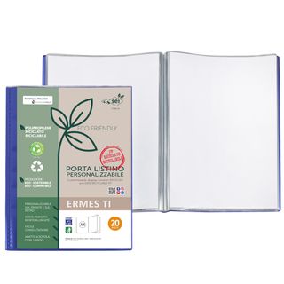 Portalistini personalizzabile Ermes TI - 22 x 30 cm - PP riciclato - 20 buste -…