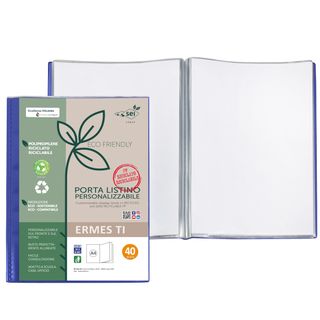Portalistini personalizzabile Ermes TI - 22 x 30 cm - PP riciclato - 40 buste -…