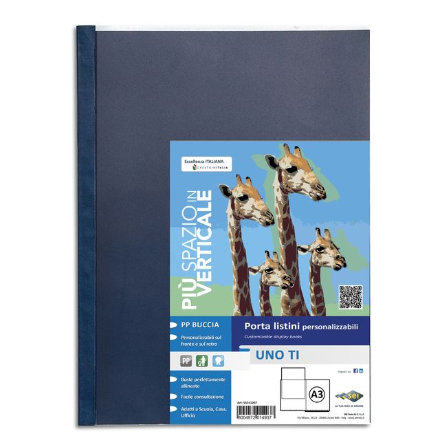 Portalistini personalizzabile Uno TI - 30x42 cm (libro) - 24 buste - blu - Sei …
