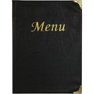Portamenù Basic - A4 - 31,5 x 24 cm - PVC - nero - 4+2 buste fisse incluse - Se…
