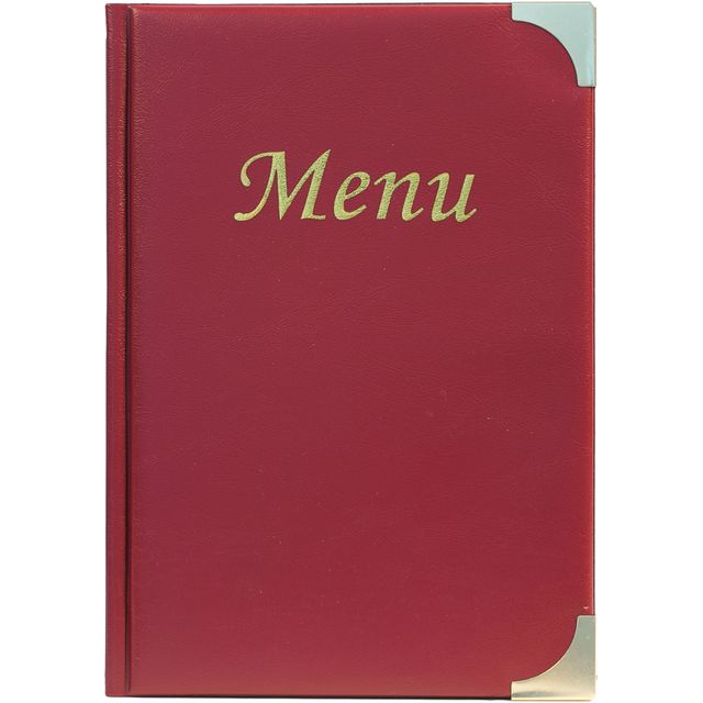 Portamenù Basic - A5 - 23,7 x 17 cm - PVC - bordeaux - 4+2 buste fisse incluse …