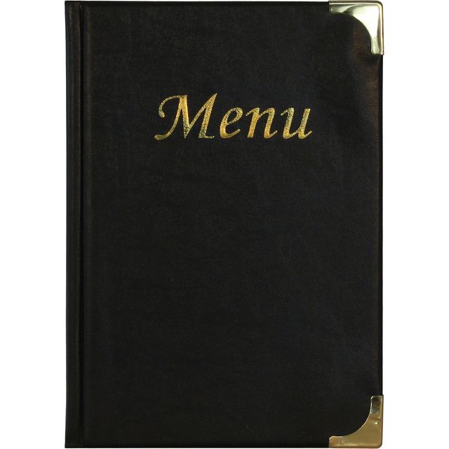 Portamenù Basic - A5 - 23,7 x 17,2cm - PVC - nero - 4+2 buste fisse incluse - S…