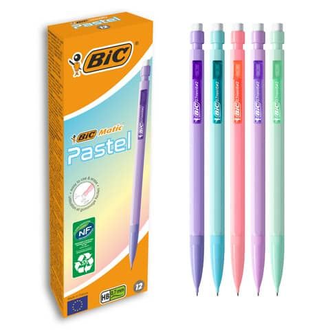 Portamine Matic Pastel - HB - 0,7 mm - fusto colori assortiti - Bic - conf. 12 …