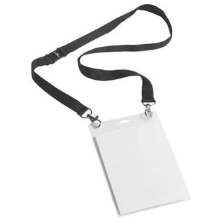 Portanome A6 per eventi - cordoncino nero - Durable - conf. 10 pezzi