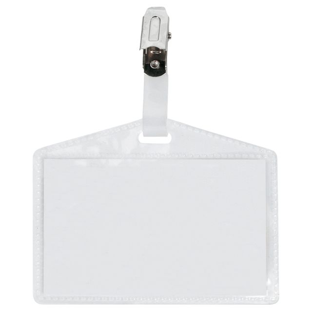 Portanome Pass 3P - clip in metallo - senza cartoncino - 9,5 x 6 cm - PP - bucc…