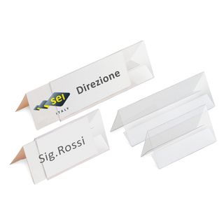 Portanome da tavolo Prisma - 10 x 5 cm - PVC trasparente - Sei Rota - conf. 10 …