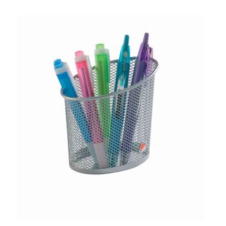 Portapenne Mesh - rete metallica - 10,5 x 7,3 x 10,3 cm - argento - Alba