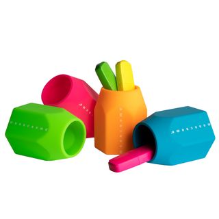 Portapenne Monocromo - 9,5 x 7,5 x 7 cm - silicone soft touch - colori fluo ass…