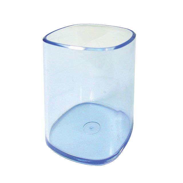 Portapenne a bicchiere - 6,5 x 6,5 x 9,5 cm - trasparente blu - Arda