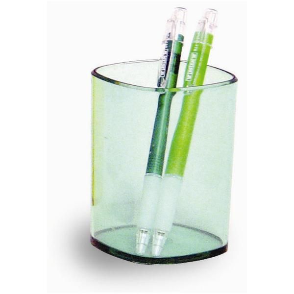 Portapenne a bicchiere - 6,5 x 6,5 x 9,5 cm - trasparente verde - Arda