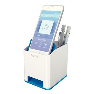 Portapenne con amplificatore WOW - 9x10x10 cm - blu - Leitz