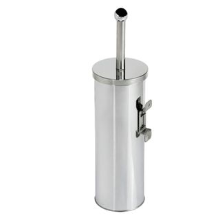 Portascopino WC Basic - da muro - acciaio inox - diametro 9,8 cm - altezza 38 c…