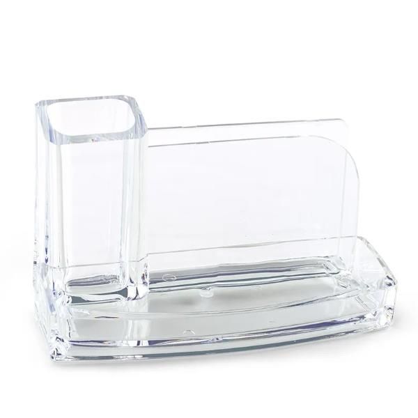 Portatutto da scrivania - acrilico - 20 x 12 x 10 cm - trasparente - Lebez