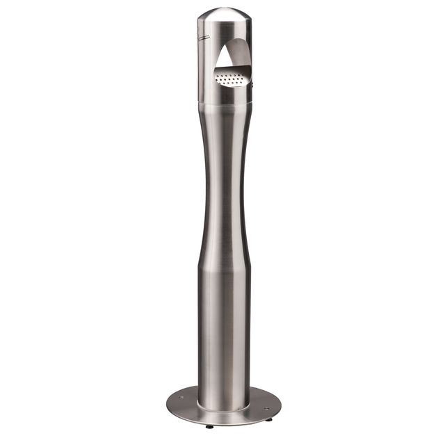 Posacenere da terra - a colonna - diametro 13 cm - H 108 cm - base 29 cm - inox…