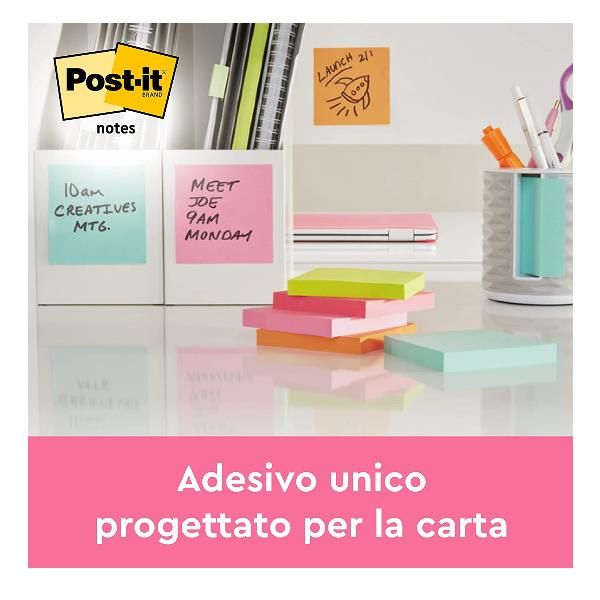 Post-it 655-POP - Blocchi - 127 x 76 mm - 600 fogli (6 x 100) - rosa, blu, verd…