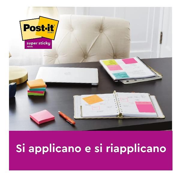 Post-it Super Sticky - Fogli per appunti adesivi - 76 x 127 mm - 1080 fogli (12…