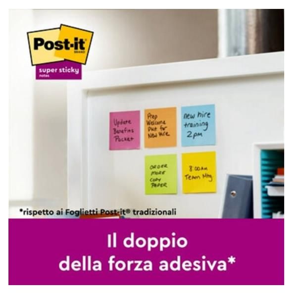 Post-it Super Sticky 654-5SS-OAS - Blocchi - 76 x 76 mm - 450 fogli (5 x 90) - …