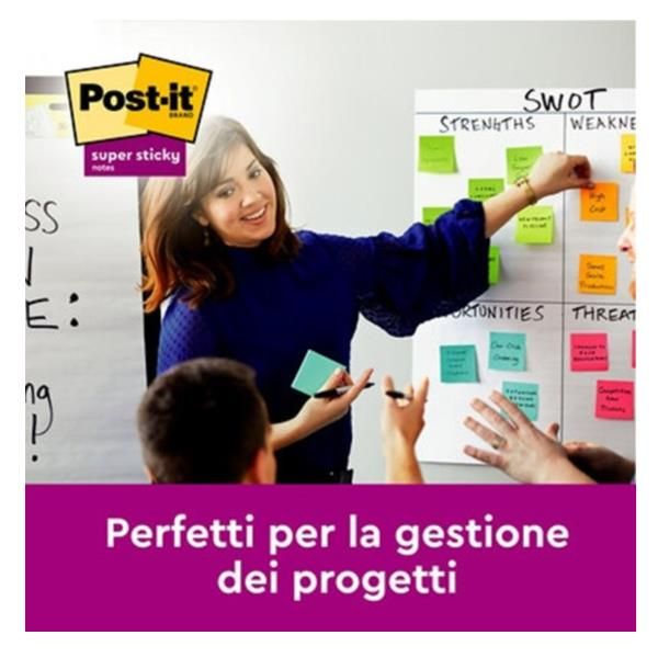 Post-it Super Sticky 655-6SS-PLAY - Blocchi - 127 x 76 mm - 540 fogli (6 x 90) …