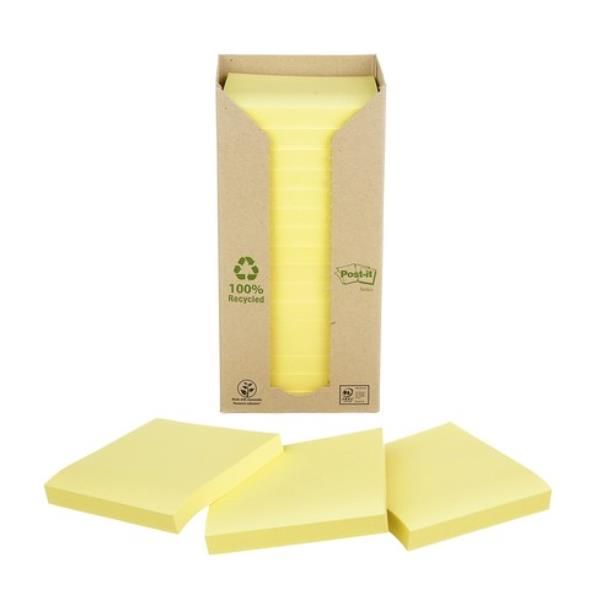 Post-it note in carta riciclata giallo 654-1T - - 76x76mm 100 fg. (conf.16)