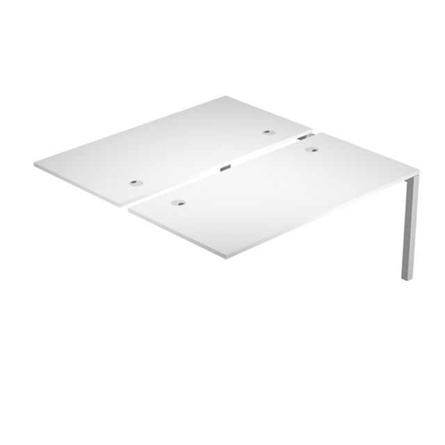 Postazione doppia aggiuntiva per scrivanie AgorA' - 180 x 168 x 72,5 cm - bianc…