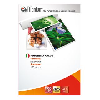 Pouches - government card - 65x95 mm - 2x125 micron - Titanium - scatola 100 pe…