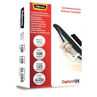 Pouches Capture125 - 60x90 mm - 2x125 micron - Fellowes - scatola 100 pezzi