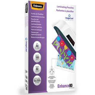 Pouches Enhance80 - A4 - 216x303 mm - 80 micron - Fellowes - scatola 100 pezzi