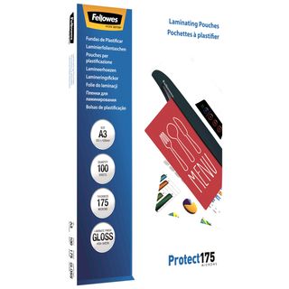 Pouches Protect175 - A3 - 303x426 mm - 2x175 micron - Fellowes - scatola 100 pe…