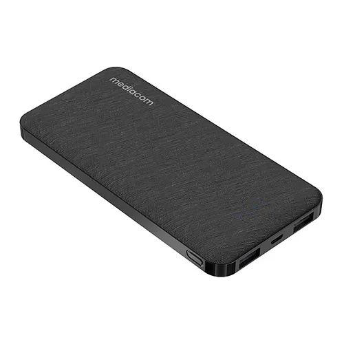 Powerbank ultrasottile USB - da 10.000 mAh - nero - Mediacom