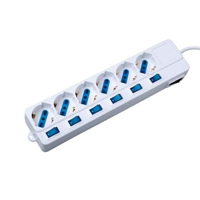 Presa multipla - 6 prese multistandard con interruttore singolo - MKC
