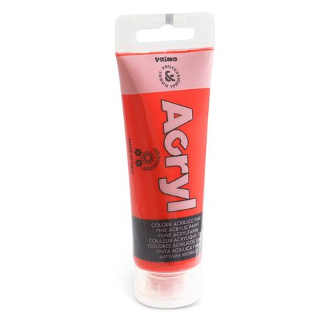 Primo TEMPERA TUBO ACRILICO COL. ROSSO VERMIGLIO 75 ML