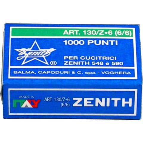 Punti 130/Z6 - 6/6 - acciaio zincato - metallo - Zenith - conf. 1000 punti