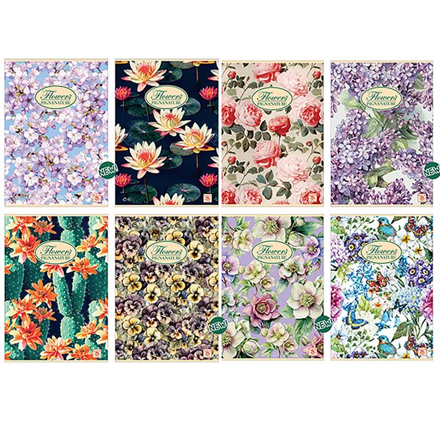 Quaderno Nature Flowers - A5 - 1 rigo - 42 fogli - 80 gr - Pigna