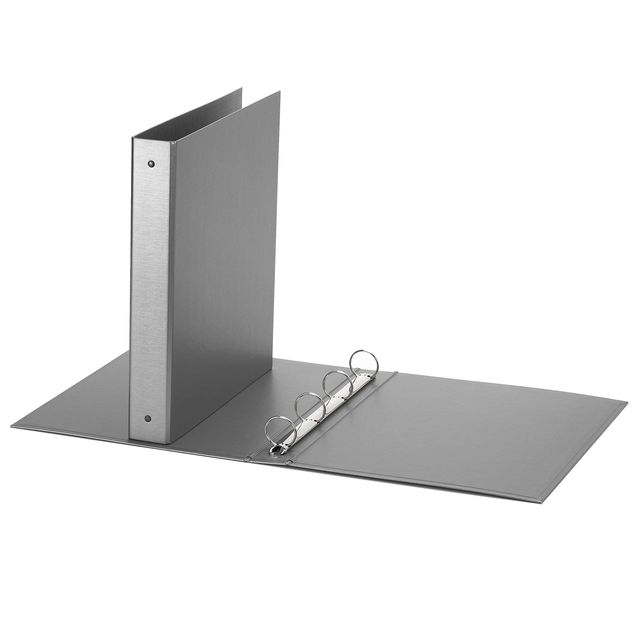 Raccoglitore Europa - 22 x 30 cm - 4 anelli tondi 30 mm - dorso 4 cm - grigio m…