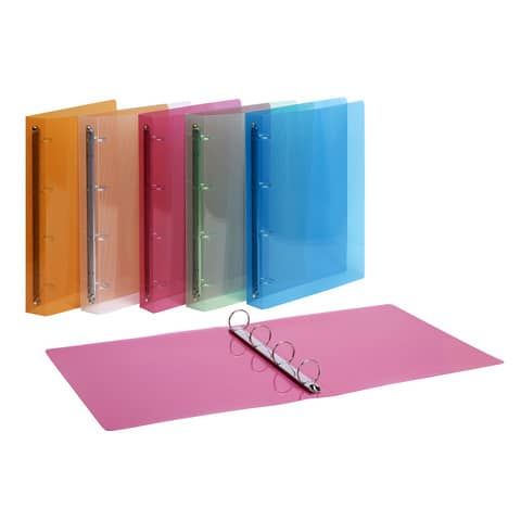 Raccoglitore Lumina - 22 x 30 cm - 4 anelli tondi 30 mm - PP - colori assortiti…