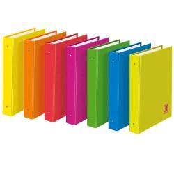Raccoglitore One Color - A4 - 4 anelli tondi 30 mm - colori assortiti fluo - Bl…