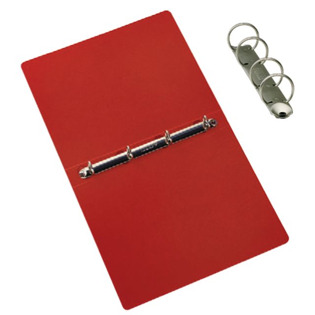 Raccoglitore Presspan - A4 - 4 anelli 25 mm - dorso 4 cm - rosso - Cartotecnica…