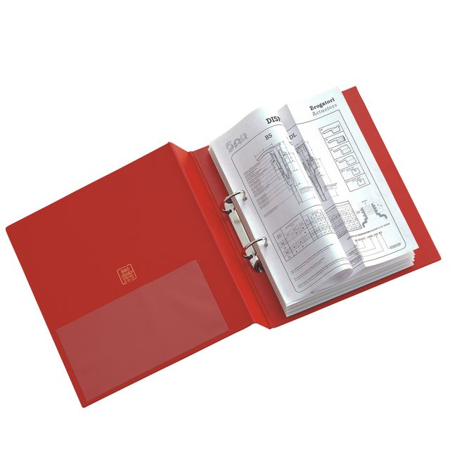 Raccoglitore Stelvio - 22 x 30 cm - 2 anelli a D 40 mm - dorso 5,5 cm - rosso -…