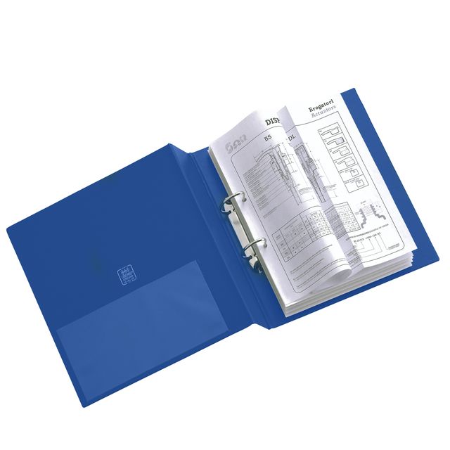 Raccoglitore Stelvio - 22 x 30 cm - 2 anelli a Q 65 mm - dorso 9 cm - blu - Sei…