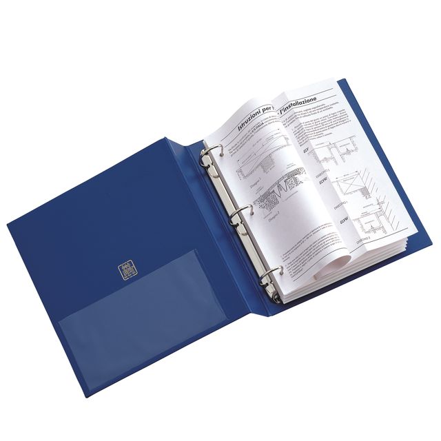 Raccoglitore Stelvio - 22 x 30 cm - 3 anelli a D 40 mm - dorso 5,5 cm - blu - S…