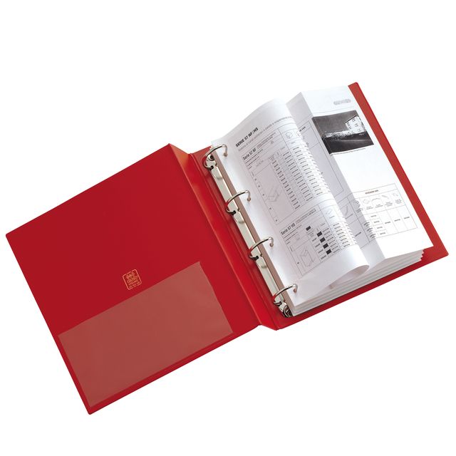 Raccoglitore Stelvio - 22 x 30 cm - 4 anelli a Q 65 mm - dorso 9 cm - rosso - S…