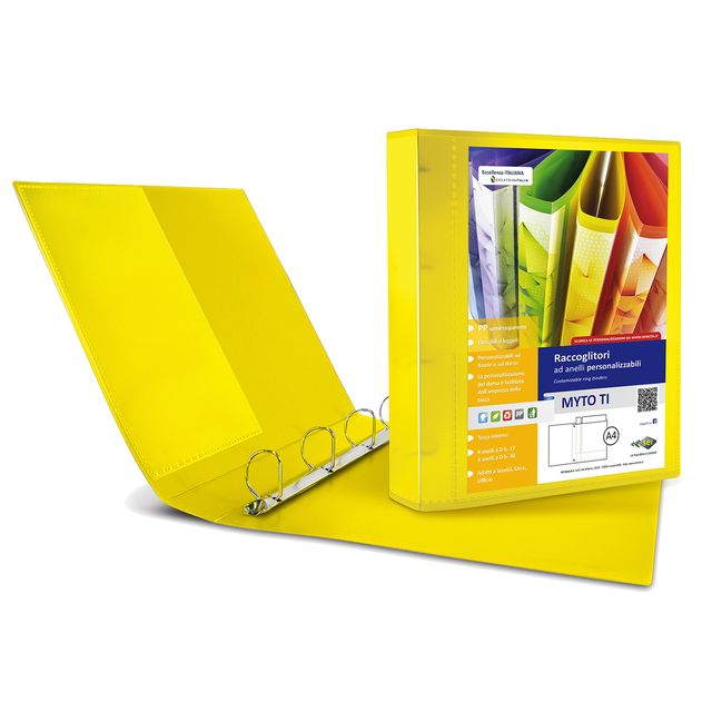 Raccoglitore personalizzabile Myto TI - 22 x 30 cm - 4 anelli a D 17 mm - dorso…