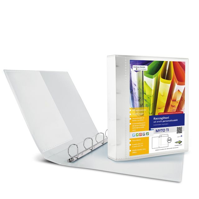 Raccoglitore personalizzabile Myto TI - 22 x 30 cm - 4 anelli a D 17 mm - dorso…